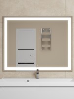 Зеркало для ванной с подсветкой Uperwood Tanos 100х80 см, прямоугольное, сенсор/антизапотевание/без рамы