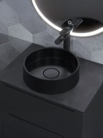 Раковина для ванной накладная кварцевая Uperwood Tanos Quartz 35 см, круглая, космос