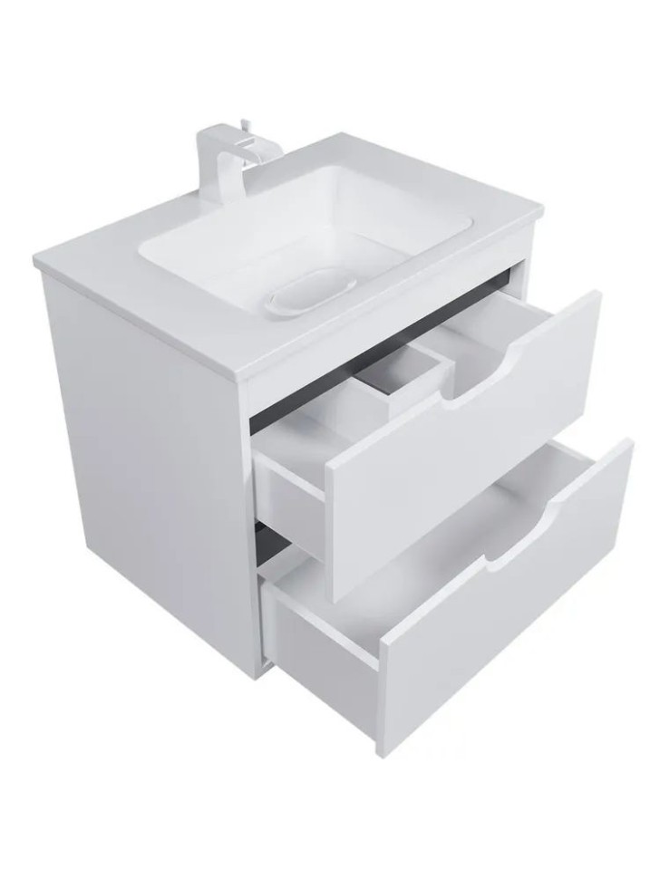 Тумба под раковину для ванной подвесная Uperwood Modul 75х44,4х55 см, белая/графит