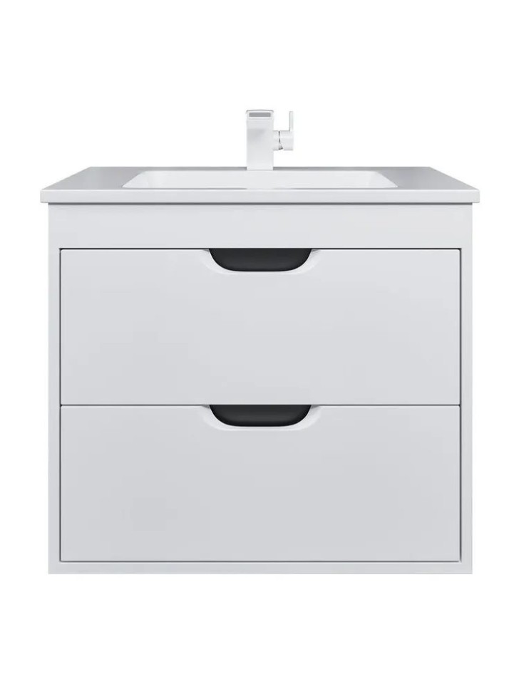 Тумба под раковину для ванной подвесная Uperwood Modul 75х44,4х55 см, белая/графит