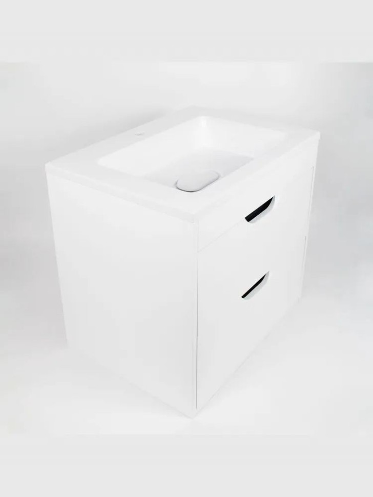 Тумба под раковину для ванной подвесная Uperwood Modul 75х44,4х55 см, белая/графит