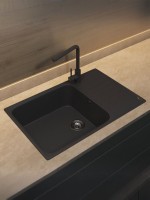 Кухонная мойка из искусственного камня Uperwood UPD-400, прямоугольная, цвет уголь