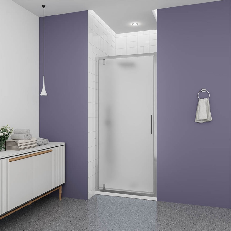 Душевая дверь Veconi Ottimo P30 CH, 700x1900, хром, стекло матовое