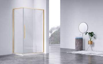 Душевой уголок Слим-Н (Slim-N) VSR-4SN9013CLG, 1300*900, брашированное золото, стекло прозрачное