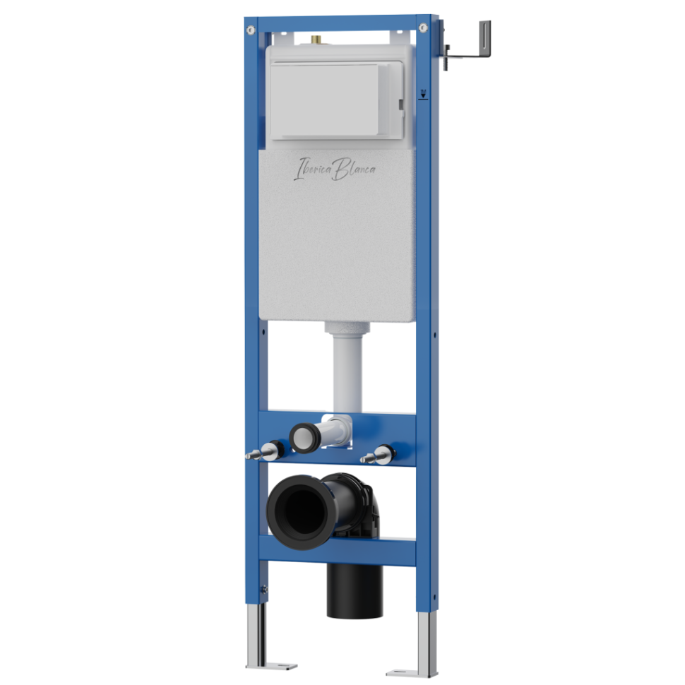 Комплект 2в1 IBERICA BLANCA инсталляция SILENCIO MINI, кнопка смыва INOX-O хром глянцевый (IB.001M.8131)