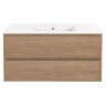 База под раковину Gio 100 подвесная, 2 выкатных ящика soft-close, N.Oak