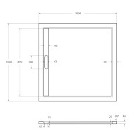 Поддон из искусственного мрамора CEZARES TRAY-AS-A-100-30-W