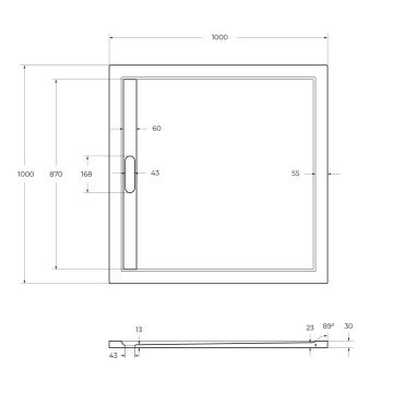 Поддон из искусственного мрамора CEZARES TRAY-AS-A-100-30-W