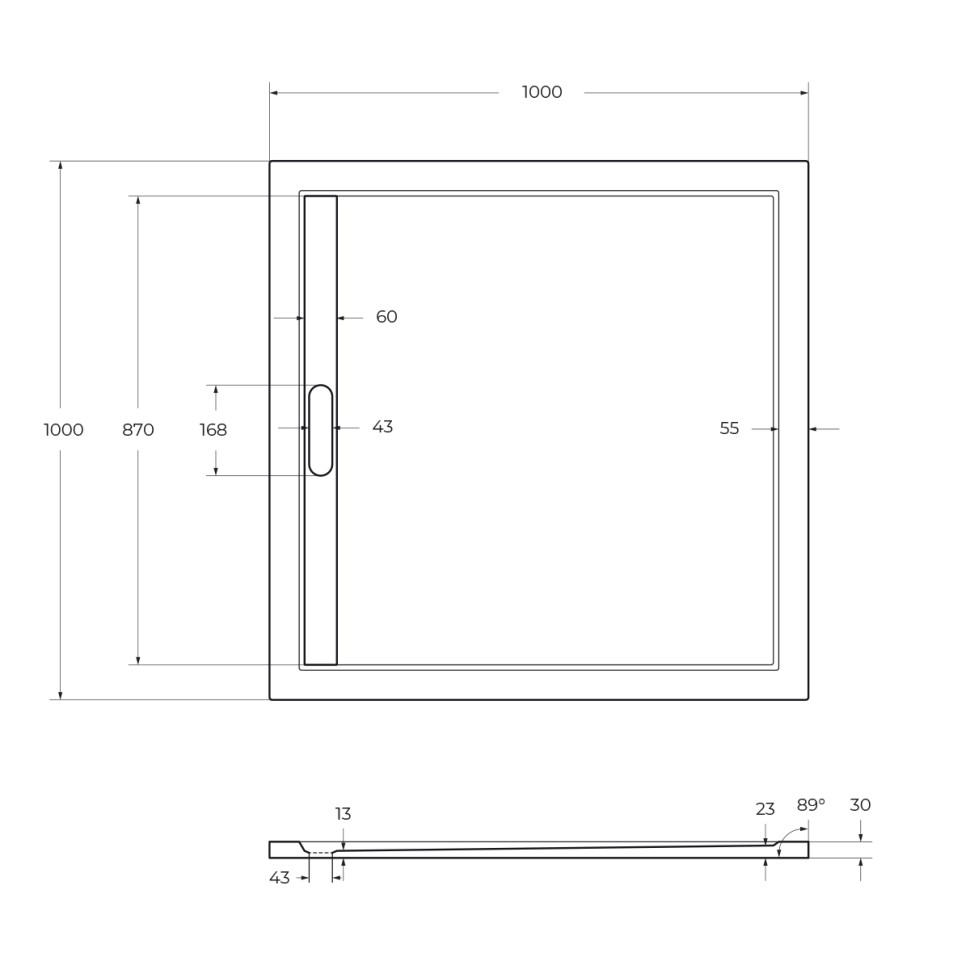 Поддон из искусственного мрамора CEZARES TRAY-AS-A-100-30-W