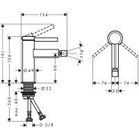 Смеситель для биде Hansgrohe Finoris 76200700, белый матовый