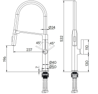 Смеситель для кухни Barrel, антрацит, Ba214029-AN, Paulmark