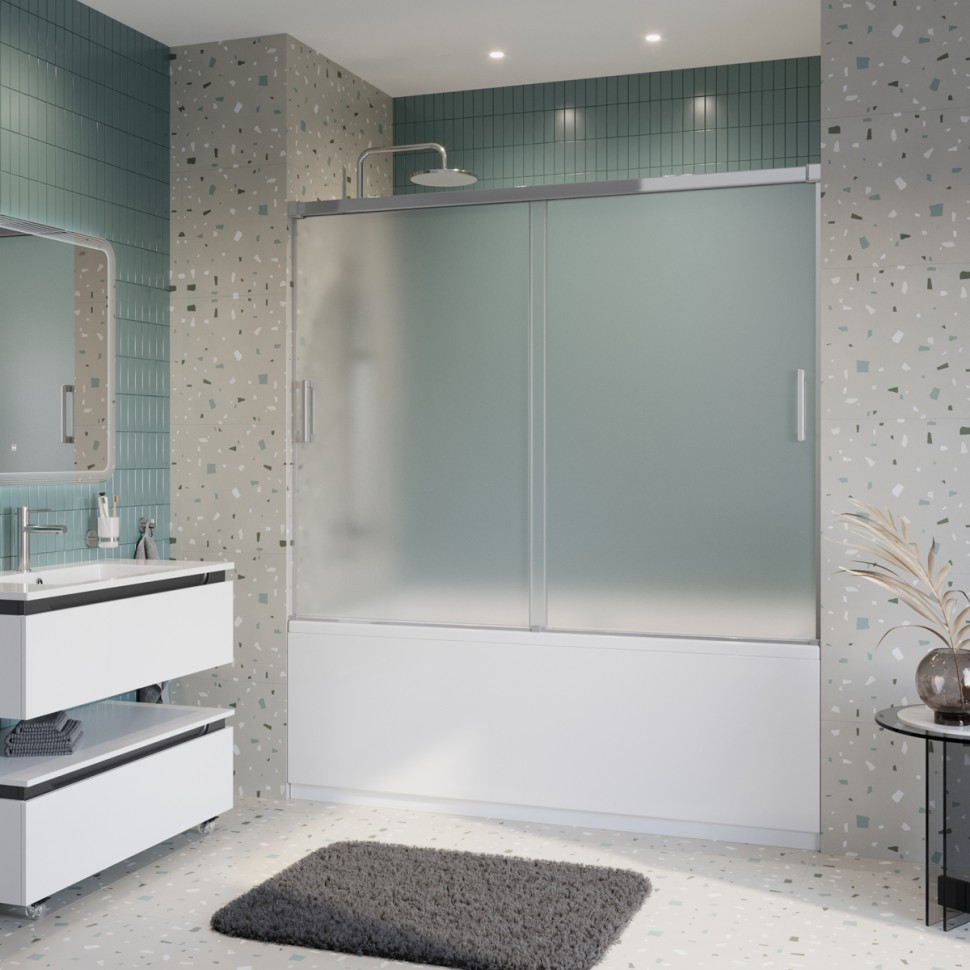 Душевая шторка на ванну CEZARES TANDEM-SOFT-VF-2-170/145-P-Cr