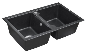Мойка TANDEM 80/2, IT-GRANIT, PM238150-BL, черный, 810х500 мм, Paulmark