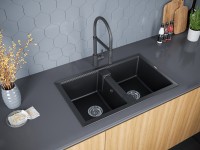 Мойка TANDEM 80/2, IT-GRANIT, PM238150-BL, черный, 810х500 мм, Paulmark