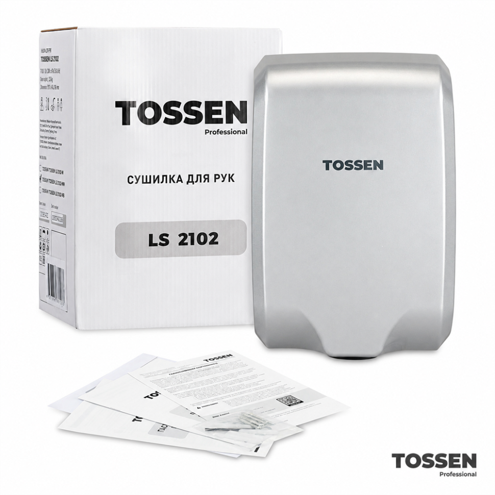 TOSSEN LS 2102 M - сушилка для рук (коллекция «Классический серый»)