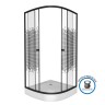 Душевой уголок Niagara Eco NG-007-14BLACK (90х90х195) низкий поддон(13см),черный,стекло мозаика,2 места