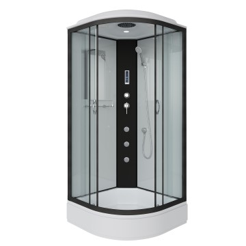Душевая кабина Niagara Classic NG-6702-14F (100х100х215) средний поддон(26см),черный,стекло прозрачное,4 места