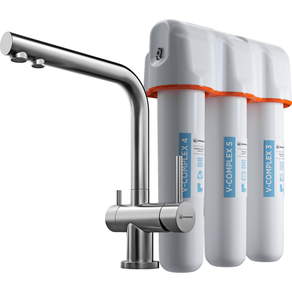 Комплект смеситель+фильтр Omoikiri Nagano-BN + Pure drop Lite