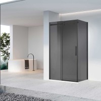 Душевой уголок Como-N VSR-4CN8016CGB, 1600*800, черный, стекло тонированное