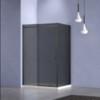 Душевой уголок Como-N VSR-4CN8016CGB, 1600*800, черный, стекло тонированное