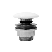 Донный клапан клик-клак GSI SPARES PCS09 для раковин/биде с переливом, цвет Белый матовый  