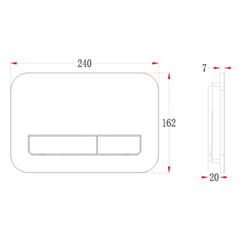 Кнопка смыва Veconi FLUSH V12, FLV12-GM, 240х162х7, пластик, оружейная сталь матовая