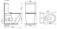 Напольный пристенный унитаз Metropol Rimless CN4001MB