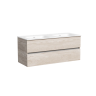 Тумба подвесная SANCOS Urban 1190х450х550, c двумя ящиками оснащенными доводчиками, дуб галифакс натуральный , арт. UR120-2EG