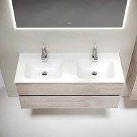 Тумба подвесная SANCOS Urban 1190х450х550, c двумя ящиками оснащенными доводчиками, дуб галифакс натуральный , арт. UR120-2EG