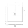 Душевой поддон из искусственного мрамора в комплекте с сифоном BelBagno UNO TRAY-MR-UNO-A-90-35-W-CR