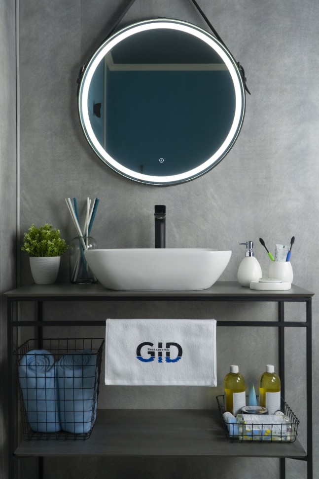 Раковина Gid N9447 51157 накладная белая 51x34x13