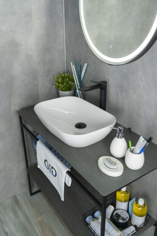 Раковина Gid N9447 51157 накладная белая 51x34x13