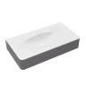 Раковина Vincea Caprise VCB-4CA100MWG, Corian, цвет белый матовый + серый матовый