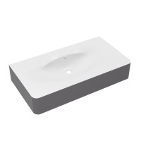 Раковина Vincea Caprise VCB-4CA100MWG, Corian, цвет белый матовый + серый матовый