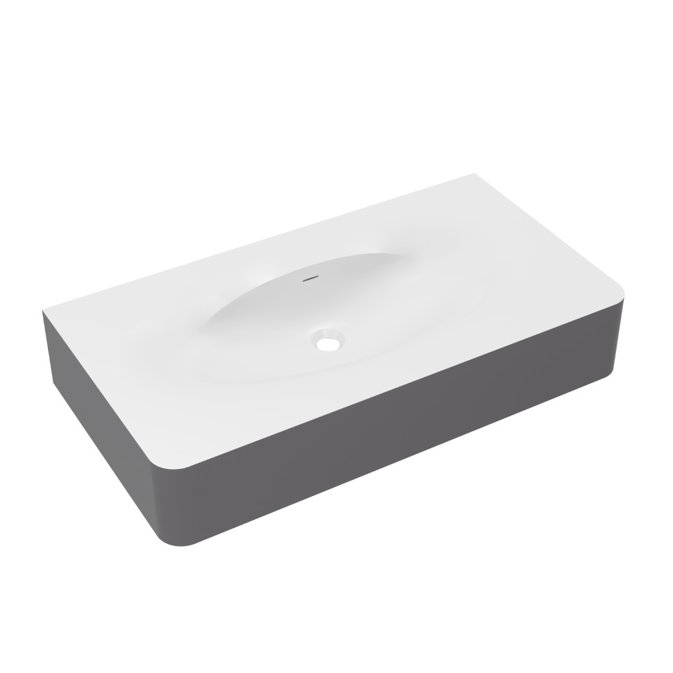 Раковина Vincea Caprise VCB-4CA100MWG, Corian, цвет белый матовый + серый матовый