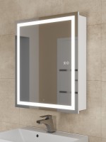 Зеркало шкаф с подсветкой в ванную 60 см, Uperwood Tanos, белое