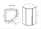 Душевой уголок Penta VSP-3P100CLGM, 1000*1000, вороненая сталь, стекло прозрачное