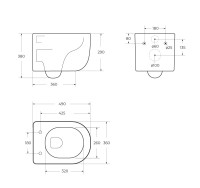 Чаша подвесного безободкового унитаза Belbagno со смывом TORNADO BelBagno SOFT-TOR BB084CH-TOR