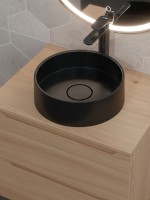 Раковина для ванной накладная кварцевая Uperwood Tanos Quartz 35 см, круглая, уголь