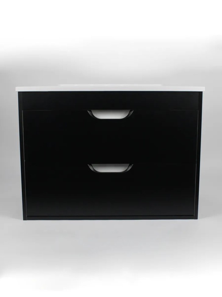 Тумба под раковину для ванной подвесная Uperwood Modul 75х44,4х55 см, чернаяатовая