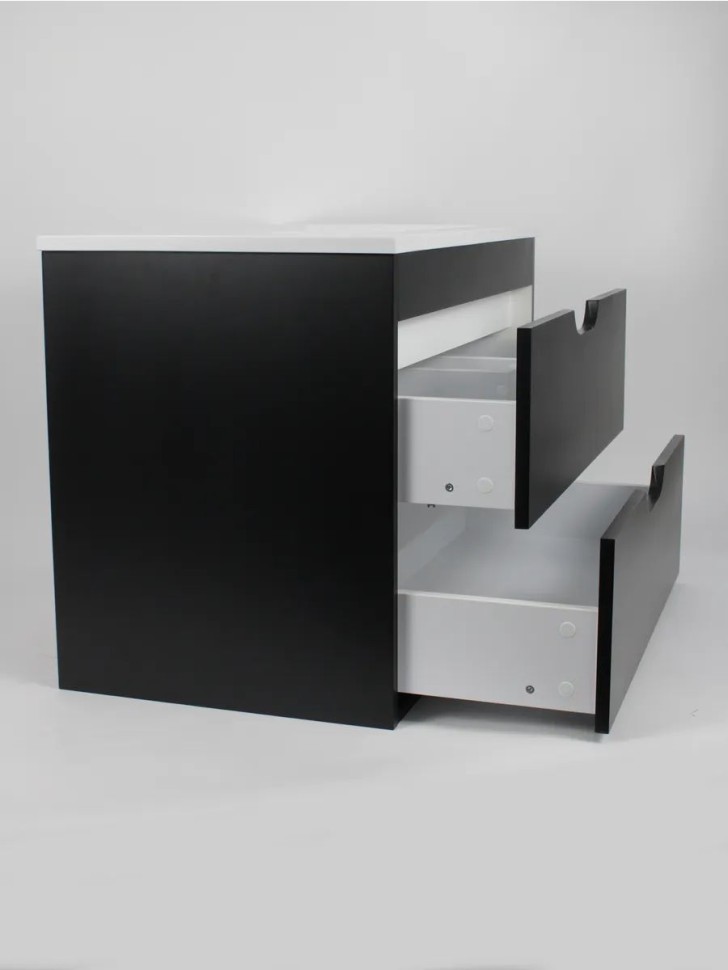 Тумба под раковину для ванной подвесная Uperwood Modul 75х44,4х55 см, чернаяатовая