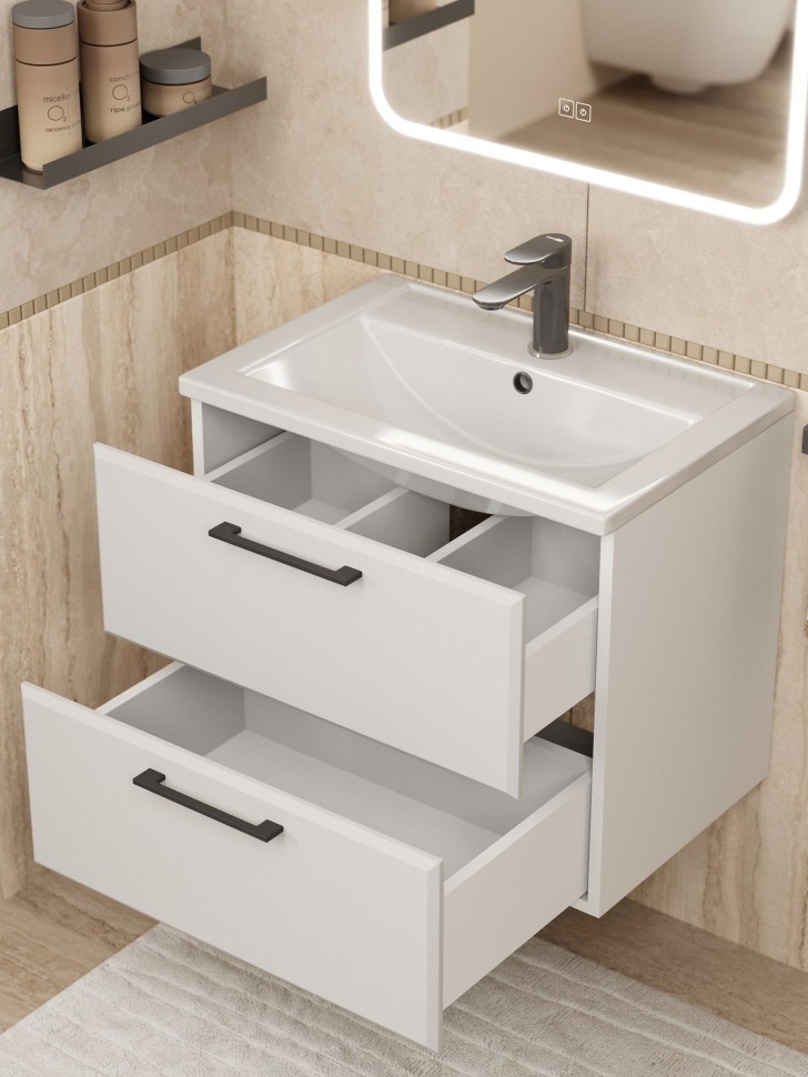 Тумба под раковину Uperwood Foster NEW 60 см, подвесная, белая