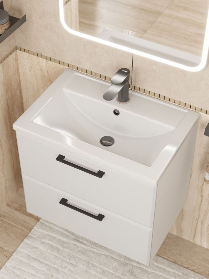 Тумба под раковину Uperwood Foster NEW 60 см, подвесная, белая