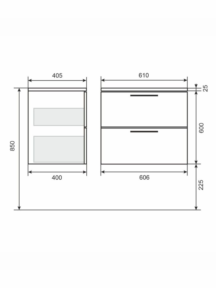 Тумба под раковину Uperwood Foster NEW 60 см, подвесная, белая