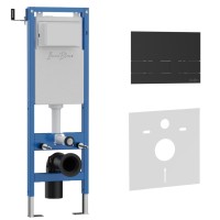 Комплект 2в1 IBERICA BLANCA инсталляция SILENCIO MINI, кнопка смыва INOX-S черный матовый (IB.001М.016.04)