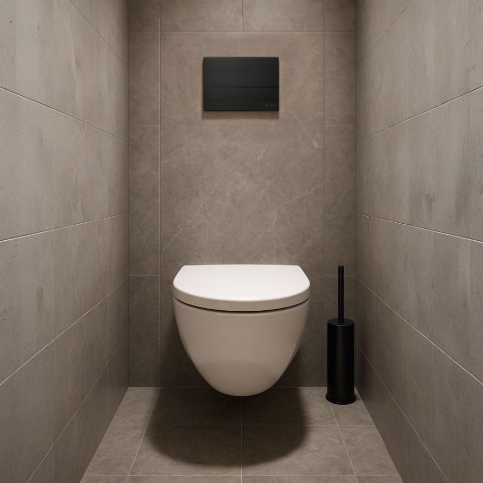 Комплект 2в1 IBERICA BLANCA инсталляция SILENCIO MINI, кнопка смыва INOX-S черный матовый (IB.001М.016.04)