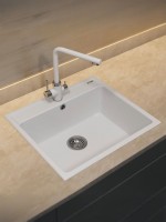 Кухонная мойка из искусственного камня Uperwood UPD-104, прямоугольная, цвет туман