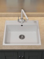 Кухонная мойка из искусственного камня Uperwood UPD-104, прямоугольная, цвет туман