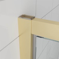 Душевой угол Veconi Ottimo P30SP G, 800х1000х1900 золото брашинг, стекло матовое