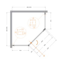 Душевой уголок CEZARES ECO-O-P-1-90-C-Cr